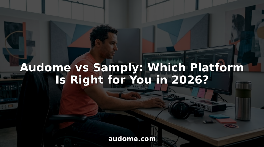 Studio engineer comparing audio platforms workspace