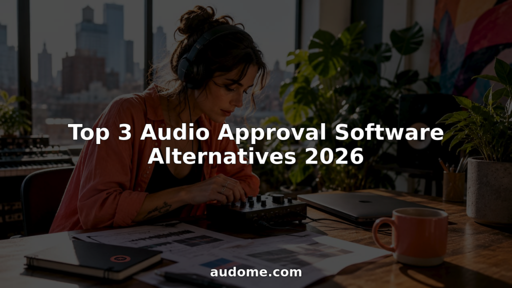 Audio producer reviewing audio approval software