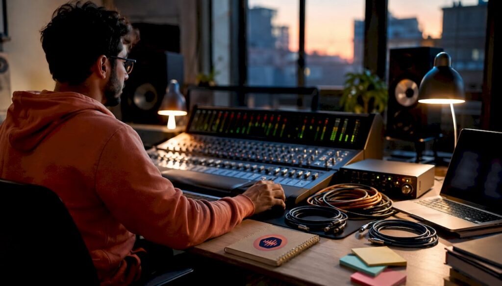 Audio equipment setup for file delivery