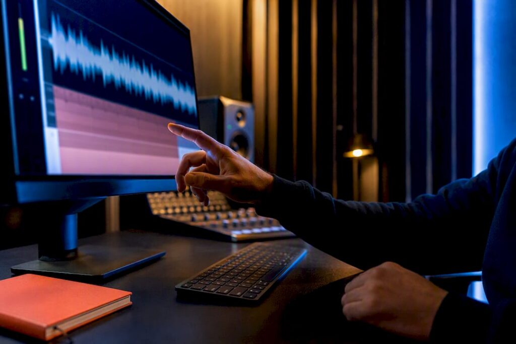 Audio review workspace with waveform interface