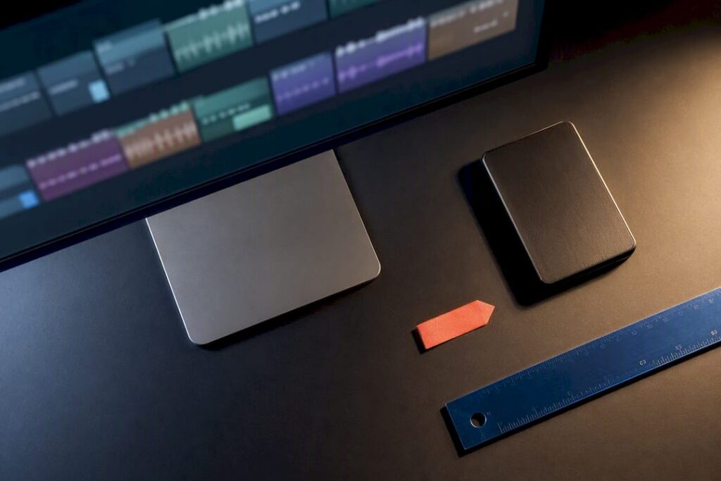 Organized audio export workspace with file tiles
