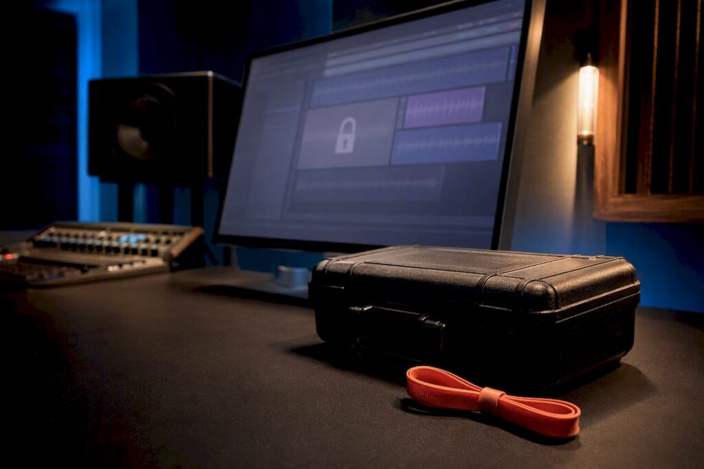 Secured audio master awaiting payment clearance