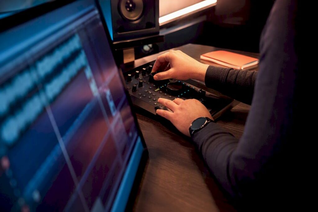 Engineer managing a versioned audio export