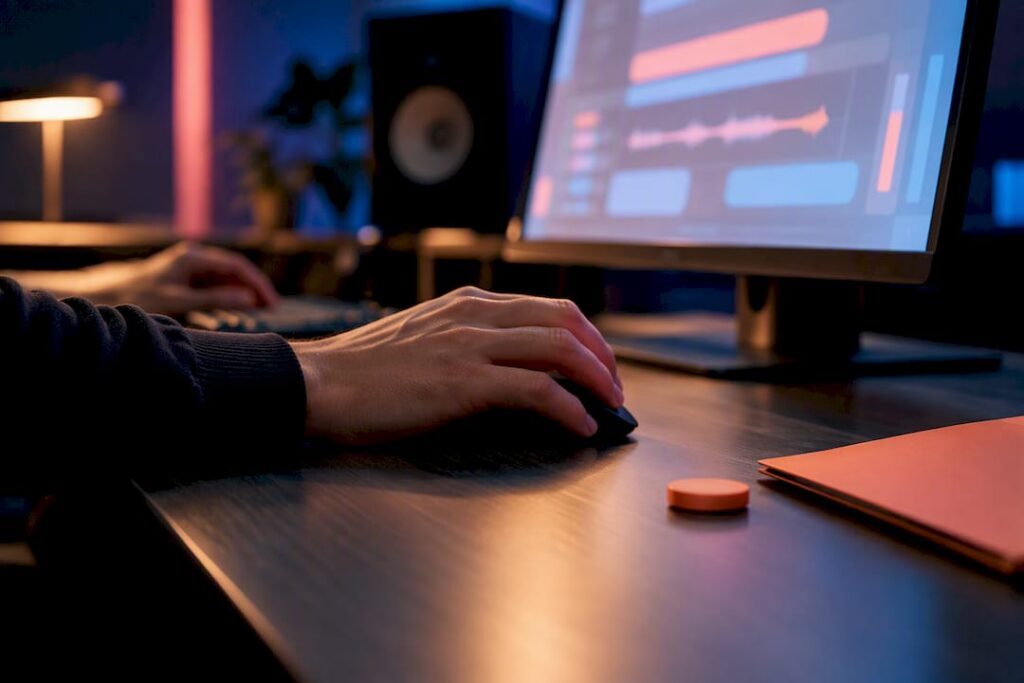 Hands reviewing studio approval before download