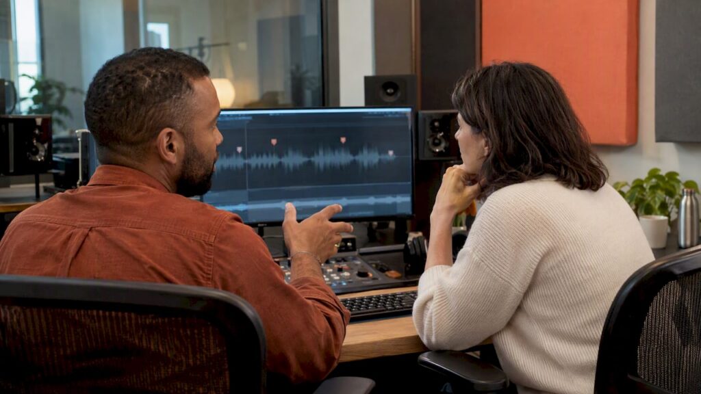 Engineer and client review waveform feedback