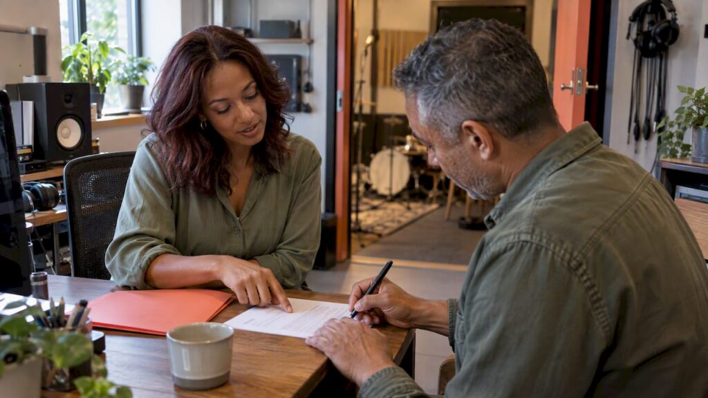 Client signing studio payment terms